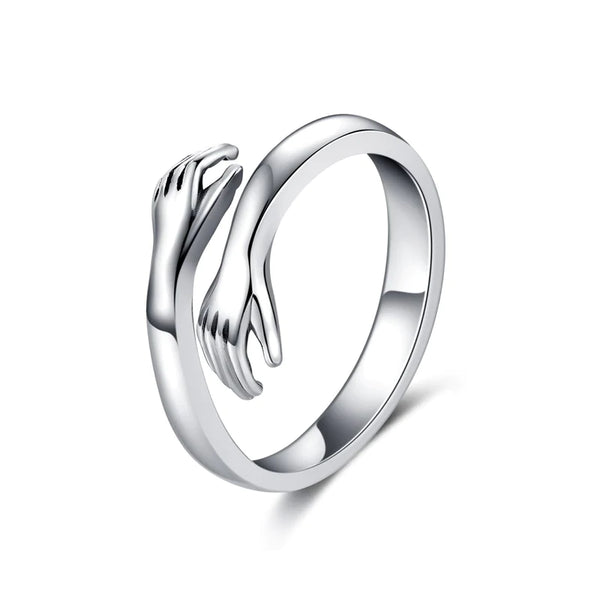 Bague en argent ajustable : Le câlin éternel au bout des doigts ( Argent massifs )