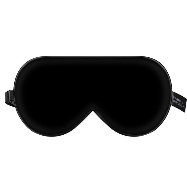 Ensemble de 2 patchs pour les yeux en soie 100 %, ( Noir & rose )