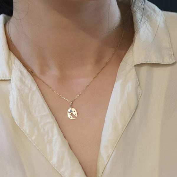 Collier chaton et papillon en argent 925