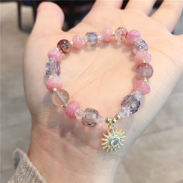 Bracelet de jade de soie doré unique