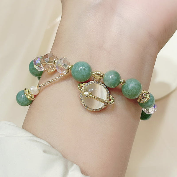 Bracelet étoile en cristal de jade de Birmanie