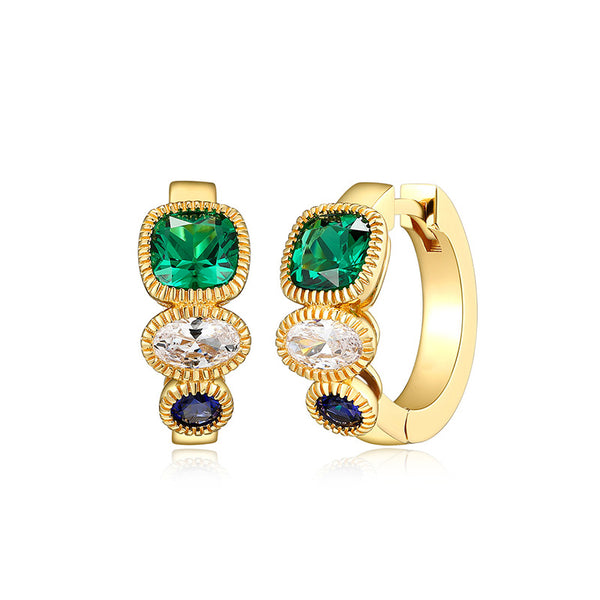 Boucles d'oreilles en argent 925 Zircon vert