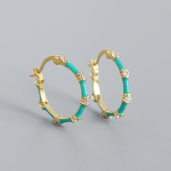 Boucles d'Oreilles Bambou Argent 925