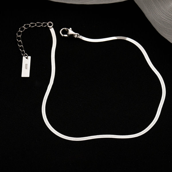Chaîne de cheville plate en argent 925