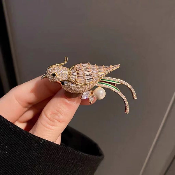 Broche Perroquet Zircon