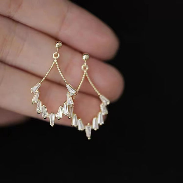 Boucle d'Oreille Lustre Zircon Argent 925