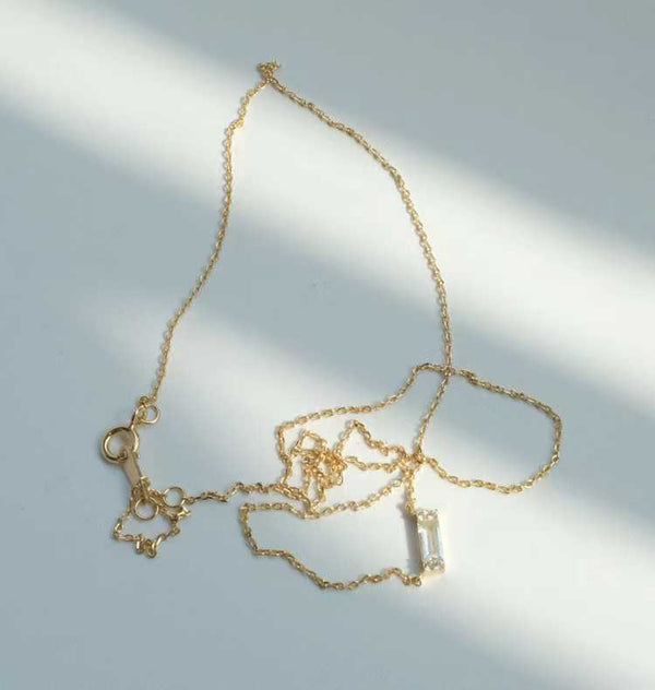 Collier mini rectangle en argent 925