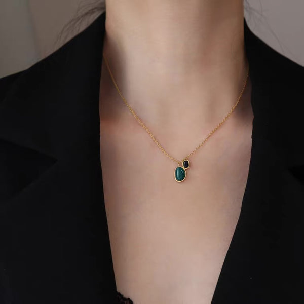 Ensemble collier et bracelet de cheville en acier inoxydable
