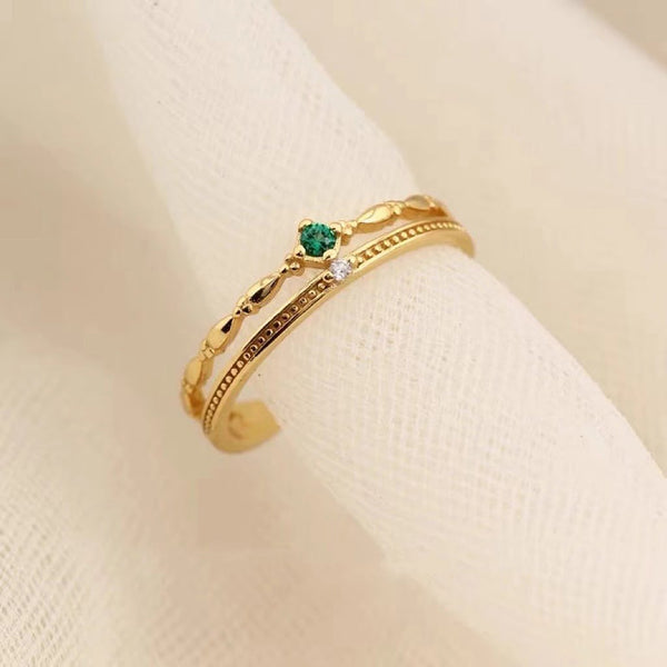 Bague ajustable double ligne en argent 925
