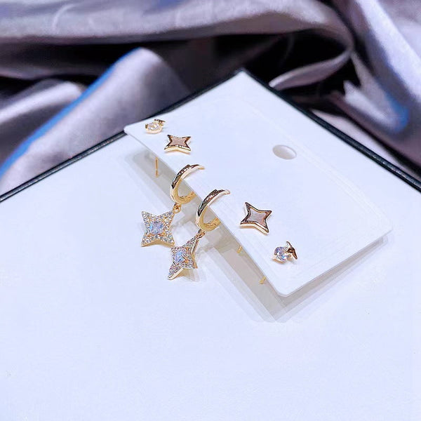 Ensemble de boucles d'oreilles étoiles 6 pièces
