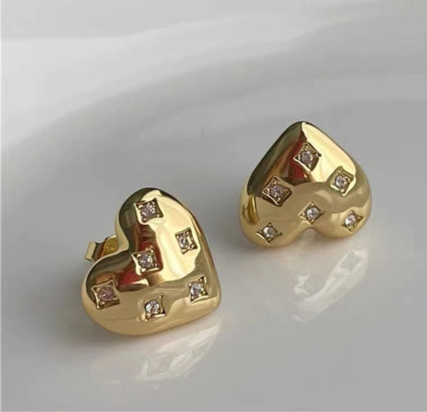 Boucle d'oreille grand coeur