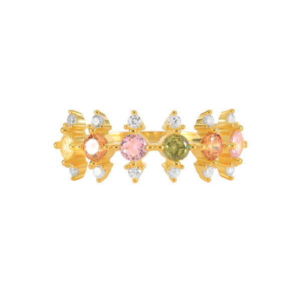 Bague en argent 925 avec zircon en forme de couronne