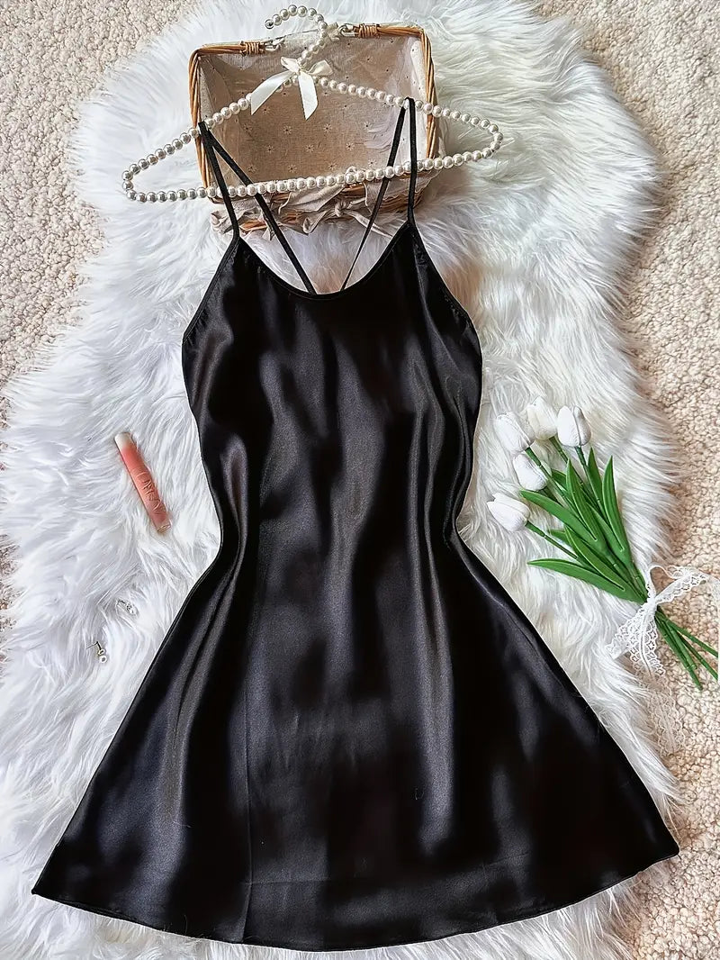 Robe En Satin Dos Nu  ( Achetez 1 Robe en Satin, Recevez-en 1 GRATUITE ! )