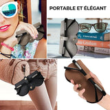 Étui à lunettes de soleil de mode  ( 2 pièces Noir et Marron )
