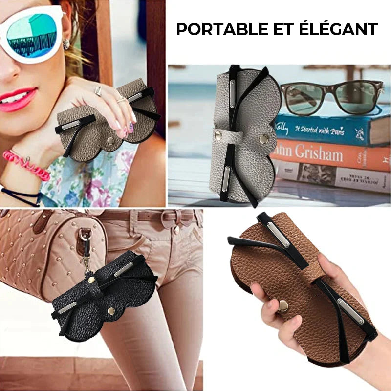 Étui à lunettes de soleil de mode  ( 2 pièces Noir et Marron )