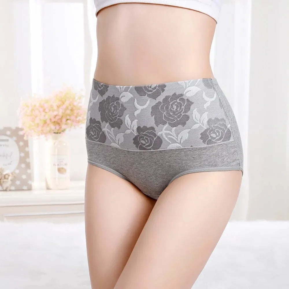 Sous-vêtements en coton antibactériens  amincissants abdominaux taille haute ( 6 Pièces )