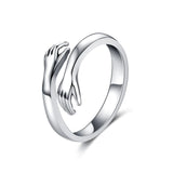 Bague en argent ajustable : Le câlin éternel au bout des doigts ( Argent massifs )