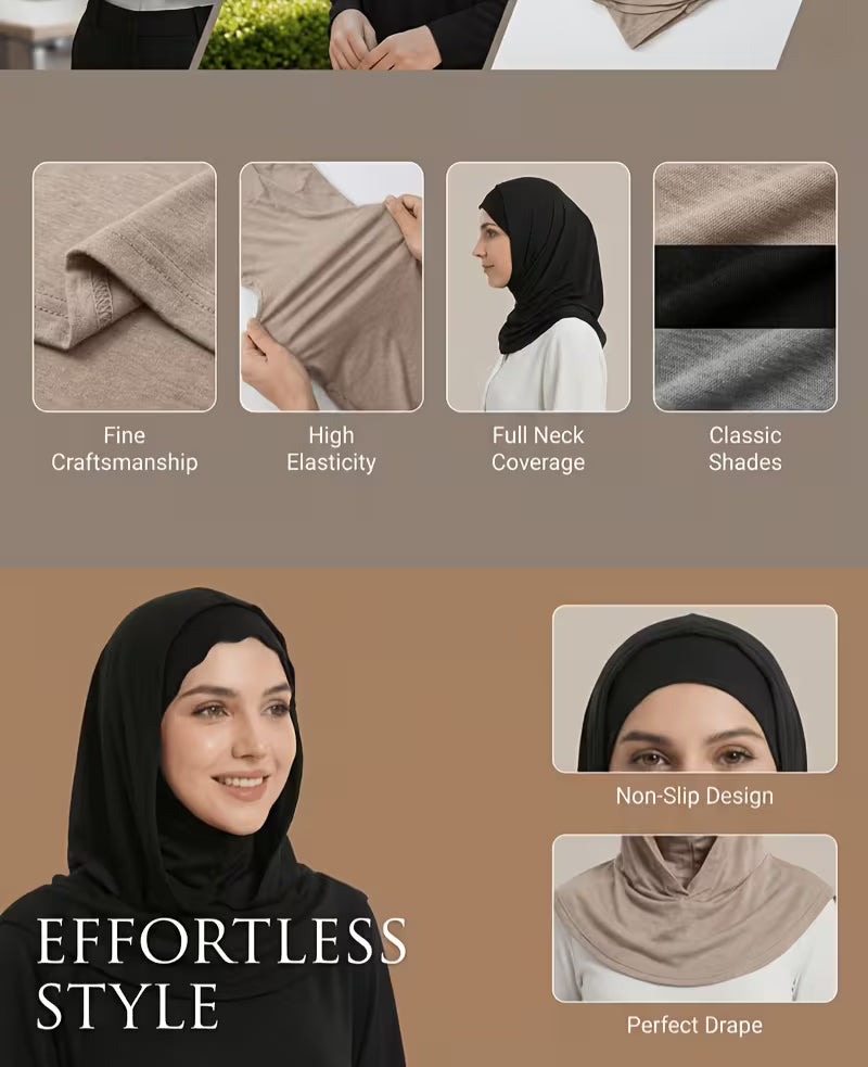 Hijab à Capuche Double Épaisseur Élégant – Confort & Style ( LOT DE 3 )