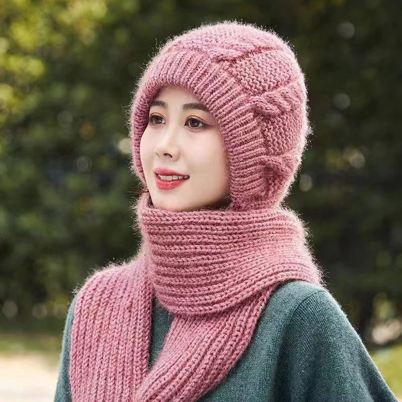 Tout-en-un: Bonnet + écharpe.