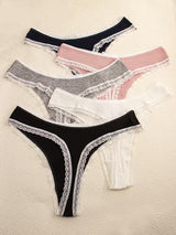 <h2>Lot de 5 Strings Femme Sexy & Féminins – Dentelle & Nœud</h2>
