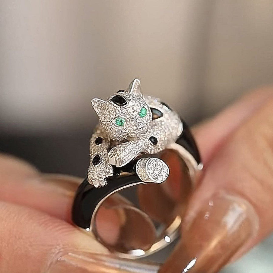 Bague réglable léopard