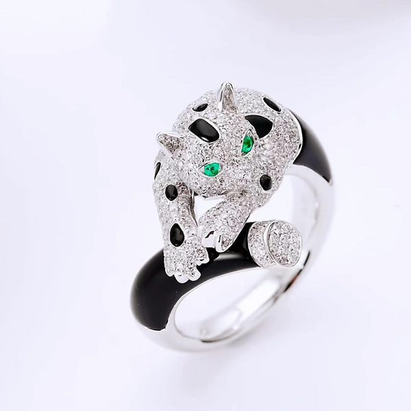 Bague réglable léopard