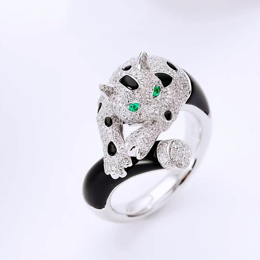 Bague réglable léopard