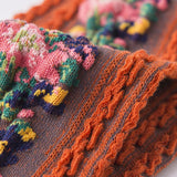 Chaussettes à Fleurs Brodées Vintage ( 5 paires )