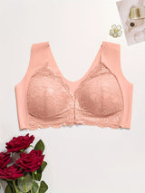Women's Front-Closure Bra, Fashion Lace Lingerie 2pcs Set