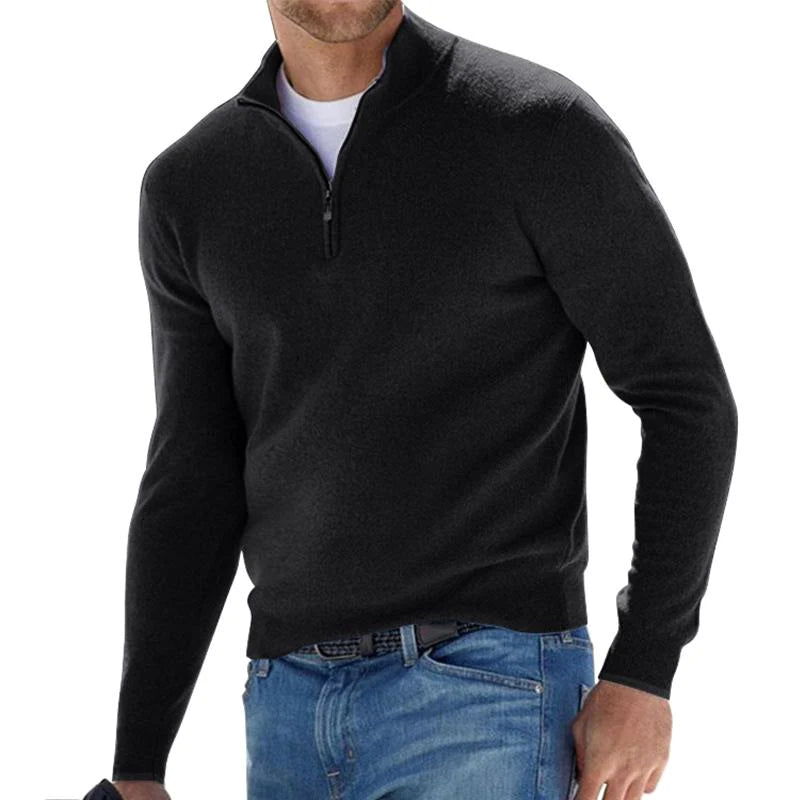 Pull Basique Zippé Pour Hommes