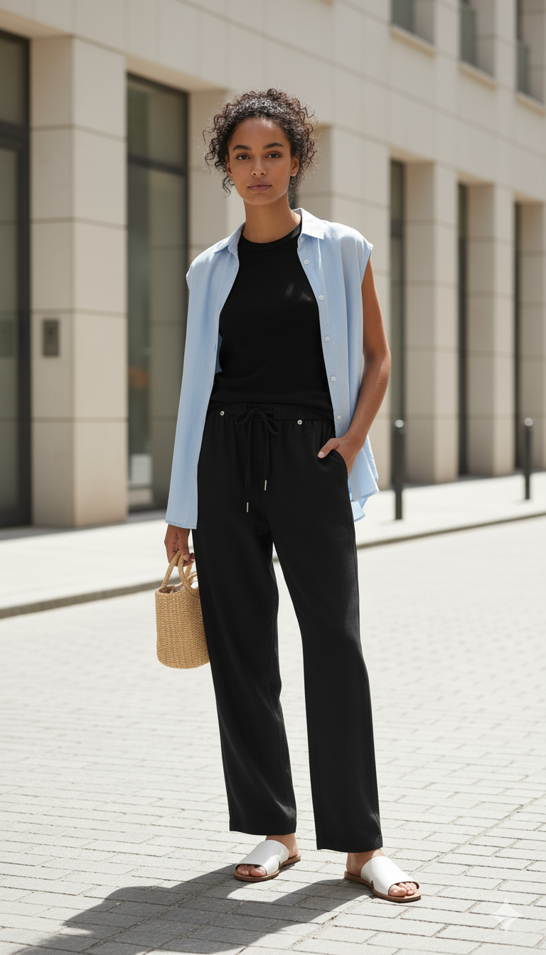 Pantalon Droit en Lin – Confort &amp; Élégance