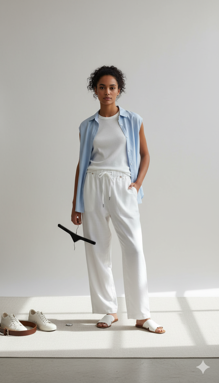 Pantalon Droit en Lin – Confort &amp; Élégance