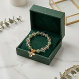 🐝💚 Bracelet Abeille – Cristal Tchèque & Agate Verte