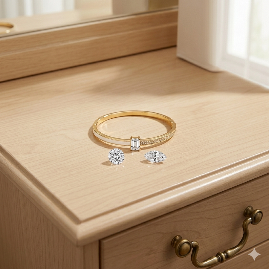 ✨ Grand Bracelet Jonc en Nacre – Élégance Naturelle au Quotidien