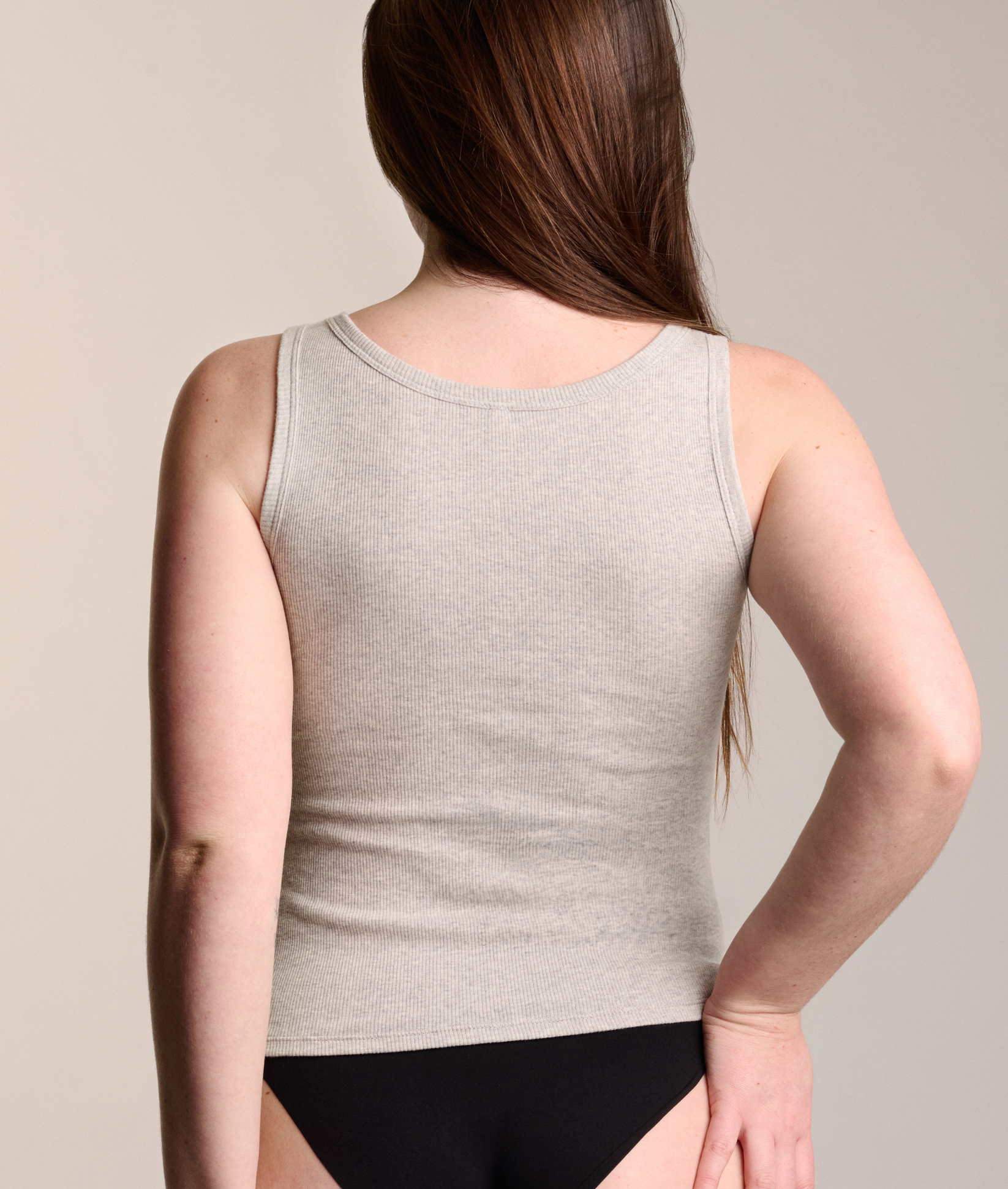 Top Coton Côtelé No Bra ( 3 PIECES, NOIR GRIS BEIGE )