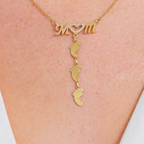 Collier Maman avec Enfants ( 3 petit pied )