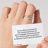 Bague en argent ajustable : Le câlin éternel au bout des doigts ( Argent massifs )