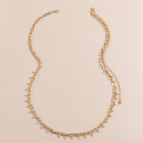 Ensemble de 2 chaînes de taille mini perles, disponible en argent et en dorée