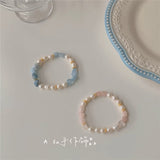 Ensemble de bracelets Perles d'eau douce, Quartz rose et Aigue-marine