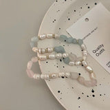 Ensemble de bracelets Perles d'eau douce, Quartz rose et Aigue-marine