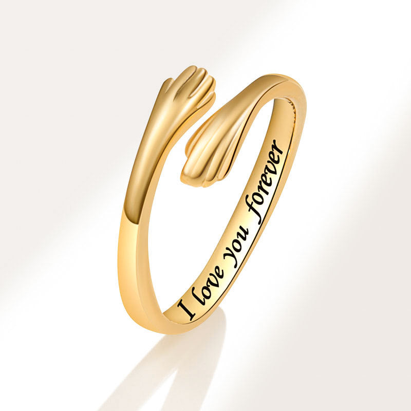 Bague en argent ajustable : Le câlin éternel au bout des doigts ( Argent massifs )