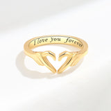 Bague Ouverte Cœur Amour en Argent 925