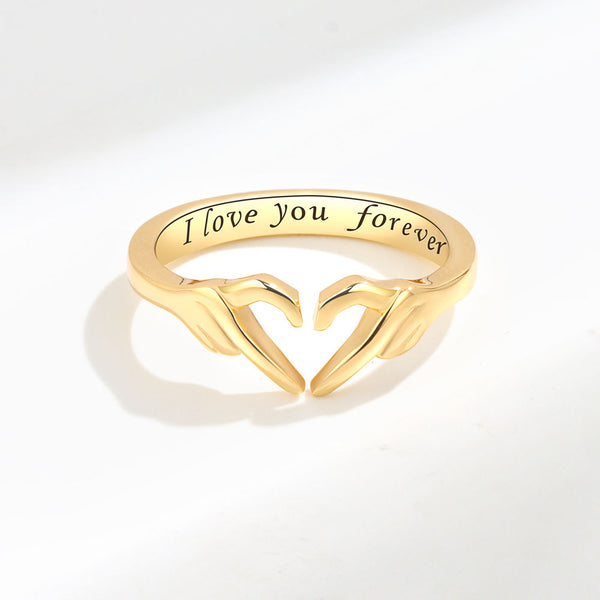 Bague Ouverte Cœur Amour en Argent 925