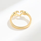 Bague Ouverte Cœur Amour en Argent 925