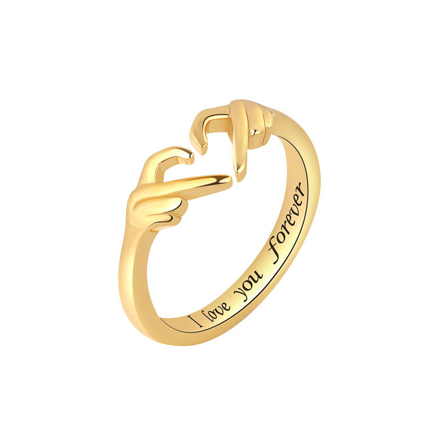 Bague Ouverte Cœur Amour en Argent 925