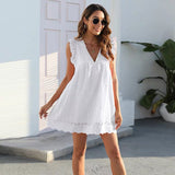 Robe Élégante en Dentelle Creuse avec Short Intégré 100% cotton