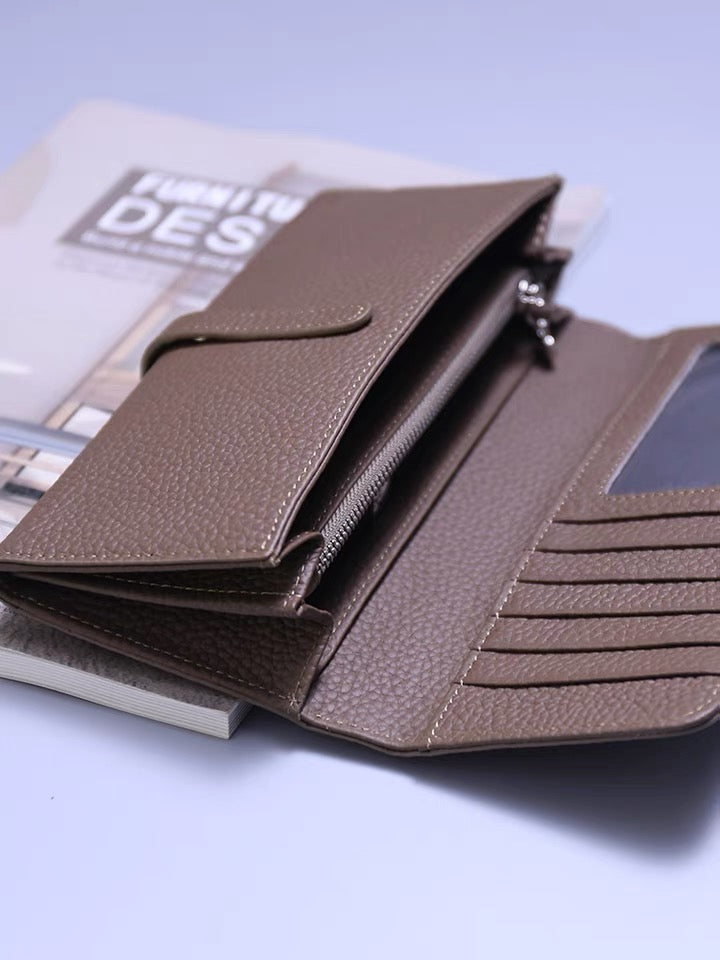 Portefeuille long en cuir pleine fleur