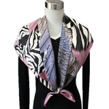 Foulard carré Zebra Print en 100% soie