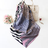 Foulard carré Zebra Print en 100% soie
