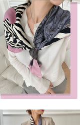 Foulard carré Zebra Print en 100% soie
